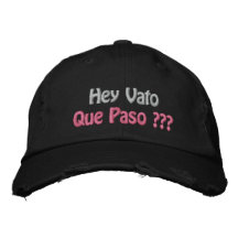 Hey Vato Que Paso??? Broderade Baseball Kepsar