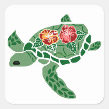 Hibiskushavssköldpaddan kvadrerar klistermärken