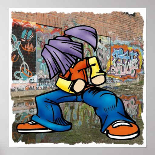 Hip hopgrafittiaffisch