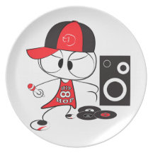 Hip hoprapparedocka dinner plates
