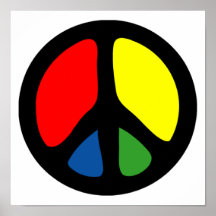 Hippy Groovy fredsymbol Affisch
