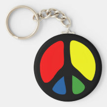 Hippy Groovy fredsymbol Nyckel Ring