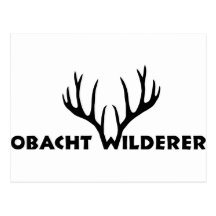 hirsch geweih party wilderer jäger jagd postkarte