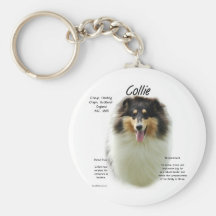 Historiedesign för Collie (tri buse) Nyckelring