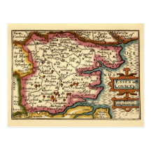 Historisk Essex County karta, England Vykort