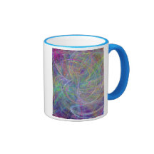 Hjärta av ljust - Aqua flammar, & indigoblått virv Kaffe Kopp