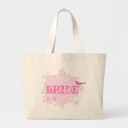 Hjärta & fågelbruden hänger lös tote bag