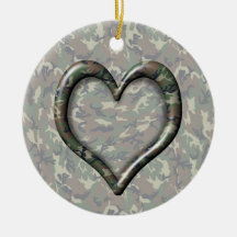 Hjärta för kamouflageskogsmarkskog på Camo Jul Dekorationer