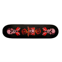 Hjärta för valentintatueringskalle skateboards