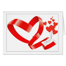 hjärtarosett bandvalentines day hälsnings kort