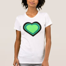 HjärtaShapesvart, grönt, gult T Shirt