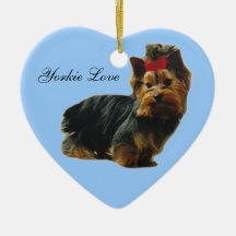 Hjärtformade prydnad för Yorkie valp Julgransdekorationer