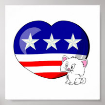 Hjärtformade USA flagga Affisch