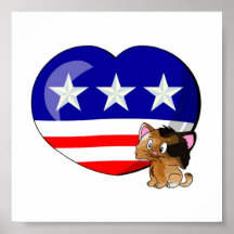 Hjärtformade USA flagga Affischer