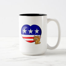 Hjärtformade USA flagga Kaffe Koppar