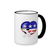 Hjärtformade USA flagga Kaffe Koppar