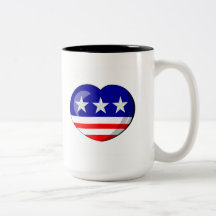 Hjärtformade USA flagga Kaffe Muggar