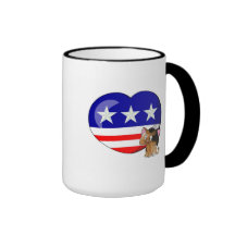 Hjärtformade USA flagga Kaffe Muggar