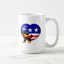 Hjärtformade USA flagga Mugg