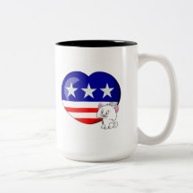 Hjärtformade USA flagga Mugg