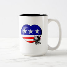 Hjärtformade USA flagga Muggar