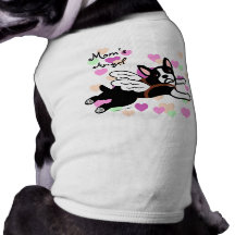 Hjärtor för tecknad för Boston Terrierängel Djur Tshirt