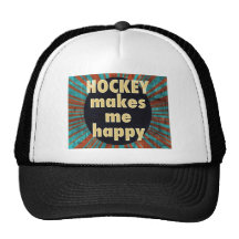 HOCKEY gör mig lycklig - retro bristning Trucker Keps