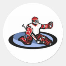 HockeyGoalie Rund Klistermärke