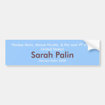 Hockeymamma, älgjägare, Sarah Palin 2008 Bildekaler