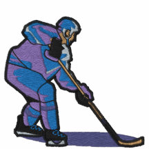 Hockeyspelare broderad skjorta