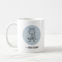 Högerhänt virus- kattunge - kaffe koppar