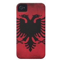 [Högkvalitativ] albansk flagga för Grunge, Case-Mate iPhone 4 Fodraler