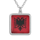 [Högkvalitativ] albansk flagga för Grunge, Skräddarsydda Halsband