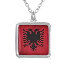 [Högkvalitativ] albansk flagga för Grunge, Skräddarsydda Halsband