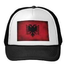 [Högkvalitativ] albansk flagga för Grunge, Kepsar