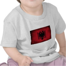[Högkvalitativ] albansk flagga för Grunge, Tee Shirts