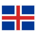 Högkvalitativ flagga för island vykort