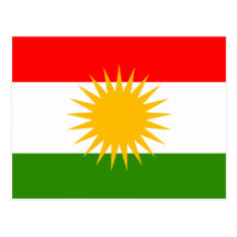 Högkvalitativ flagga för Kurdistan Vykort
