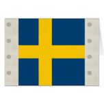 Högkvalitativ flagga för sverige hälsnings kort