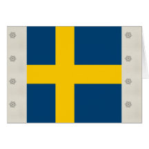 Högkvalitativ flagga för sverige hälsnings kort