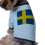 Högkvalitativ flagga för sverige hund tshirt