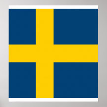 Högkvalitativ flagga för sverige print
