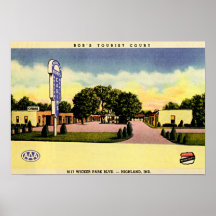 Högland Indiana turist- domstol 1950 Posters