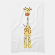 Högväxt gullig giraff. TecknadAnimal. Handuk