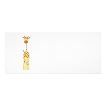 Högväxt gullig giraff. TecknadAnimal. Inbjudningskort