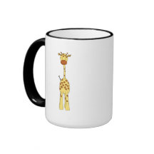 Högväxt gullig giraff. TecknadAnimal. Mugg