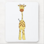 Högväxt gullig giraff. TecknadAnimal. Mus Mattor