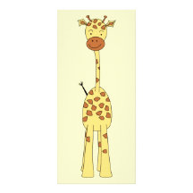 Högväxt gullig giraff. TecknadAnimal. Rackkort Med Full Färg
