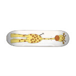 Högväxt gullig giraff. TecknadAnimal. Skate Board