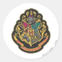 Hogwarts vapensköld runda klistermärken